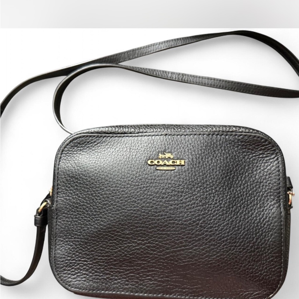 Coach Pebbled Black Leather Crossbody Bag